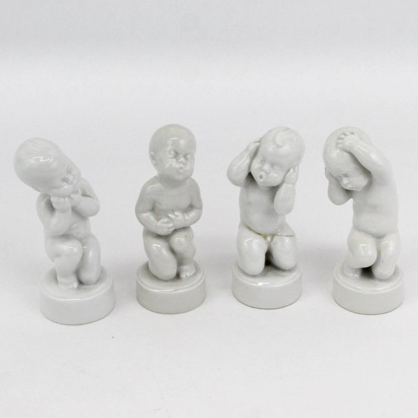 Vtg Bing & Grondahl 4 Aches Porcelain Baby Boy Figurines By Sven Linhart