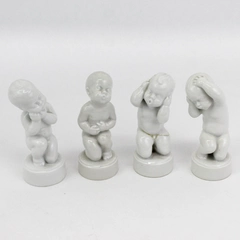 Vtg Bing & Grondahl 4 Aches Porcelain Baby Boy Figurines By Sven Linhart