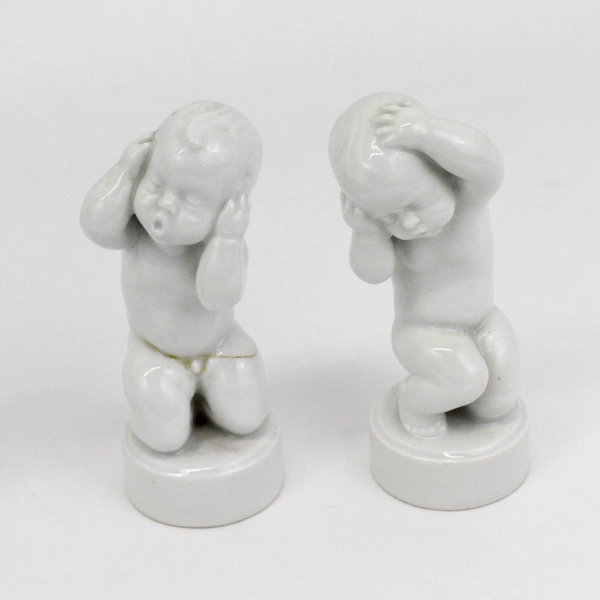 Vtg Bing & Grondahl 4 Aches Porcelain Baby Boy Figurines By Sven Linhart