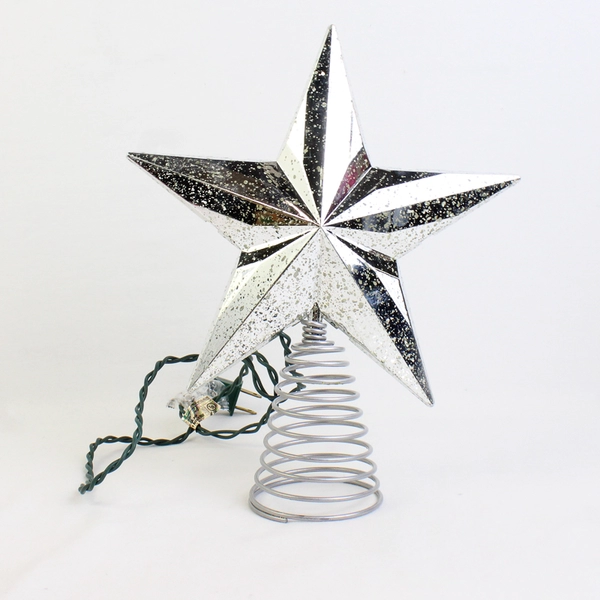 Home Accents Holiday Christmas Silver Tree Topper Star 8in