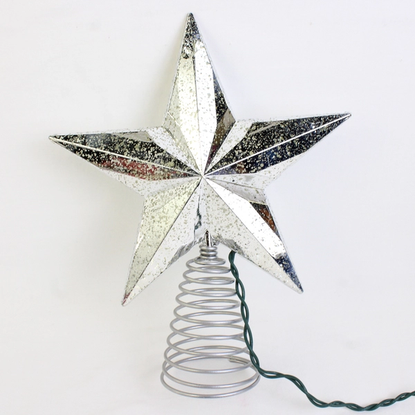 Home Accents Holiday Christmas Silver Tree Topper Star 8in
