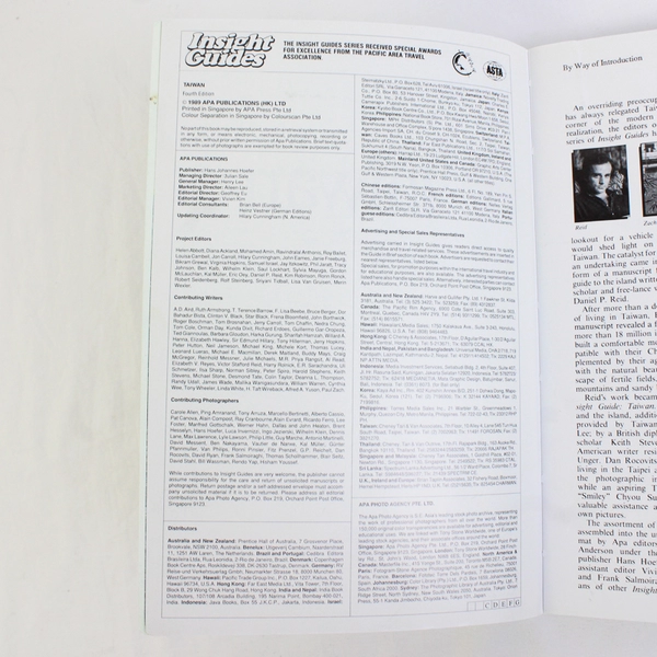 Insight Guides Taiwan Paperback Reid, Daniel P. and Zach, Paul