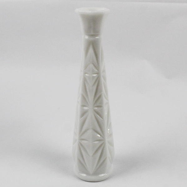 Lot Of 3 Unbranded Assorted Milk White Glass Bud Vases About 9" Tall Each