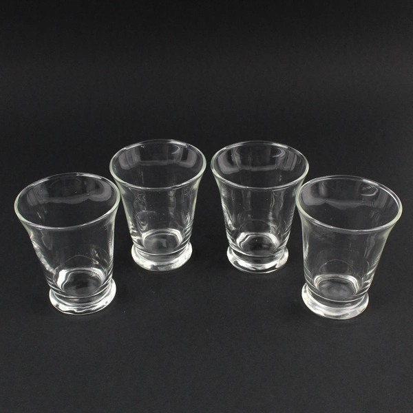 Lot Of 4 Matching Unbranded Small Clear Glass Votive Candle Holder 3.25" Tall