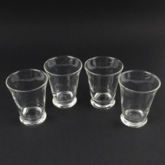 Lot Of 4 Matching Unbranded Small Clear Glass Votive Candle Holder 3.25" Tall