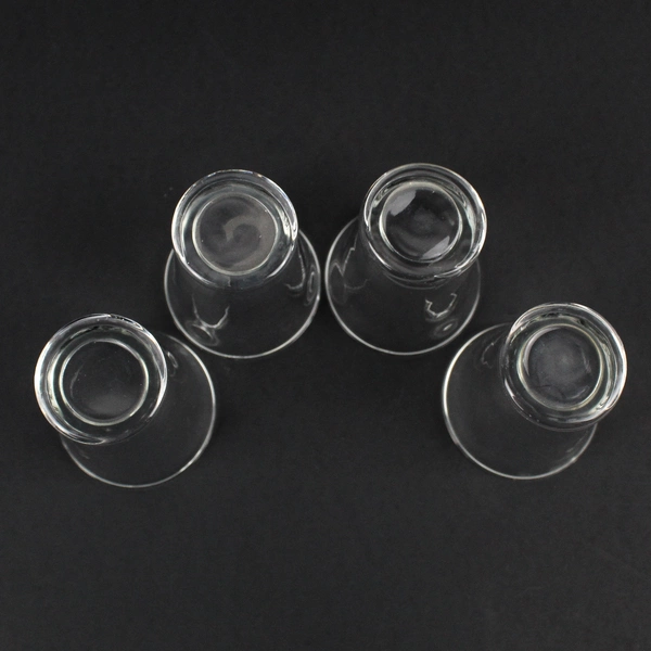 Lot Of 4 Matching Unbranded Small Clear Glass Votive Candle Holder 3.25" Tall