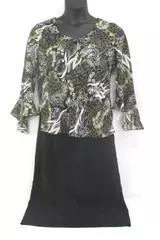 GNW Floral Blouse & Positive Attitude Black Skirt Set Size L/14 Pre-Owned