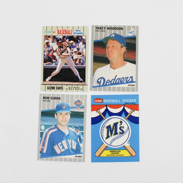 Lot of 289 Fleer Baseball Cards 1989 Including Stickers