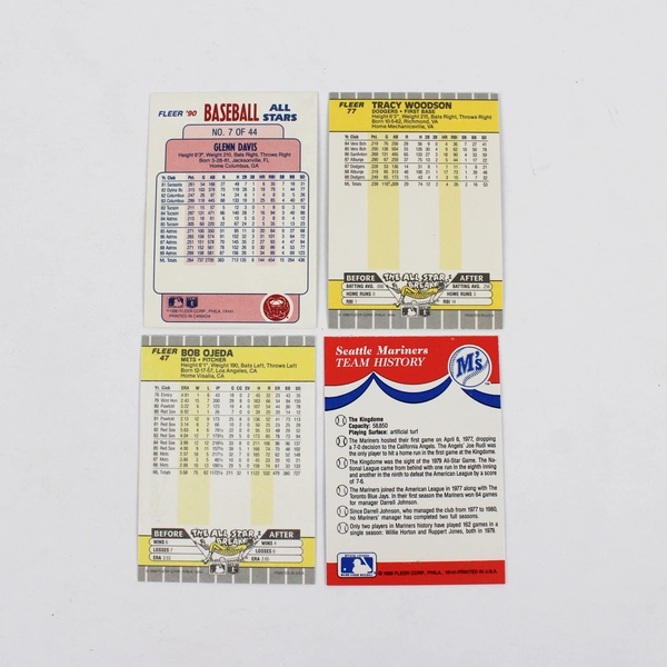 Lot of 289 Fleer Baseball Cards 1989 Including Stickers