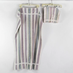 Lot Of 2 JC Penny Natural Affinity Multicolor Bath Towel & Washcloth 100% Cotton