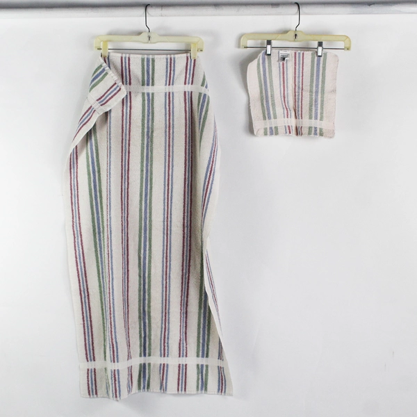 Lot Of 2 JC Penny Natural Affinity Multicolor Bath Towel & Washcloth 100% Cotton