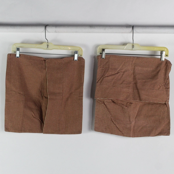 Lot Of 2 Unbranded Red/Brown Striped Square Pillow Shams 16" x 15"