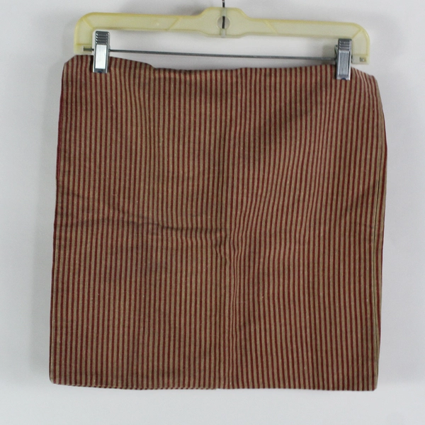 Lot Of 2 Unbranded Red/Brown Striped Square Pillow Shams 16" x 15"
