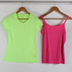 Lot of 2 No Boundaries Junior's L (11-13) Neon Shirt and Tank Top