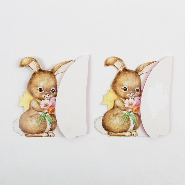 Set of 2 VTG 1984 American Greetings Easter Bunny Honeycomb Decorations 4"