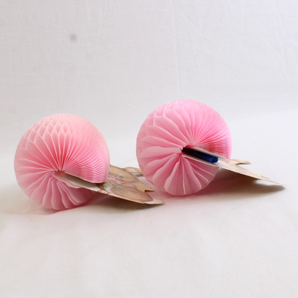 Set of 2 VTG 1984 American Greetings Easter Bunny Honeycomb Decorations 4"