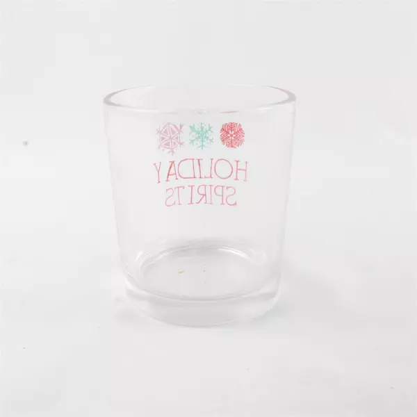 2 Rocks Cocktail Glasses "Holiday Spirits" in Red & Green Font by IQ Accessories