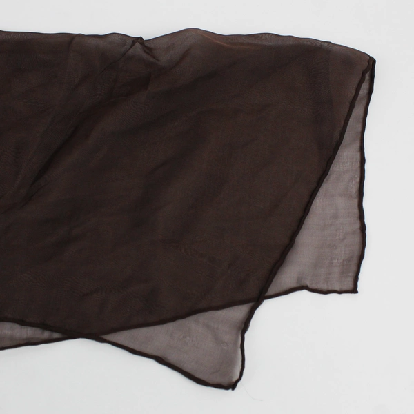 Unbranded 100% Silk Brown Sheer 16" x 72" Oblong Scarf