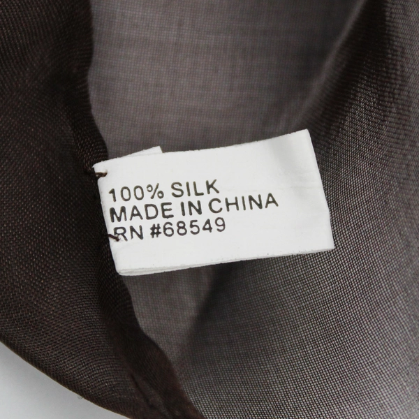 Unbranded 100% Silk Brown Sheer 16" x 72" Oblong Scarf