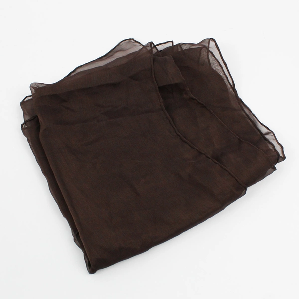 Unbranded 100% Silk Brown Sheer 16" x 72" Oblong Scarf