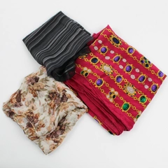 Lot of 3 Unbranded Square Scarves or Headscarves Multiple Colors/Patterns