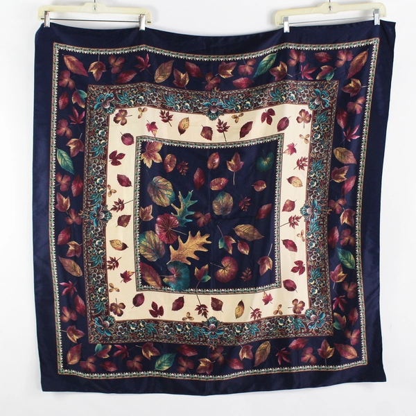 Unbranded 100% Polyester Nature and Paisley Scarf 45" by 45" Made in Italy