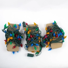 Lot of 3 Plastic Multicolor Bulb Christmas String Lights 20ft Tested and Working