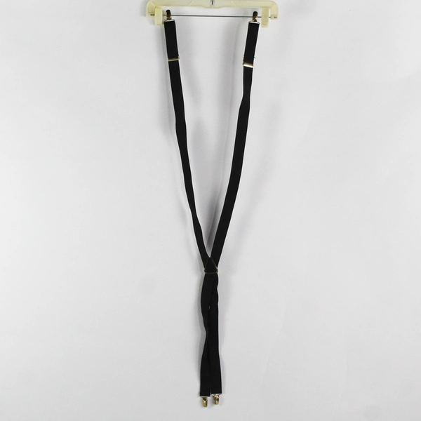 Unbranded Men's Elastic Cross Back Adjustable Suspenders with Gold-Toned Clasps
