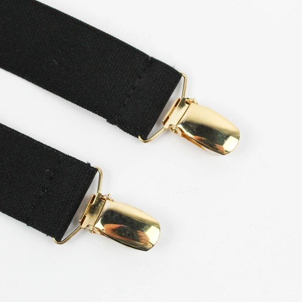 Unbranded Men's Elastic Cross Back Adjustable Suspenders with Gold-Toned Clasps