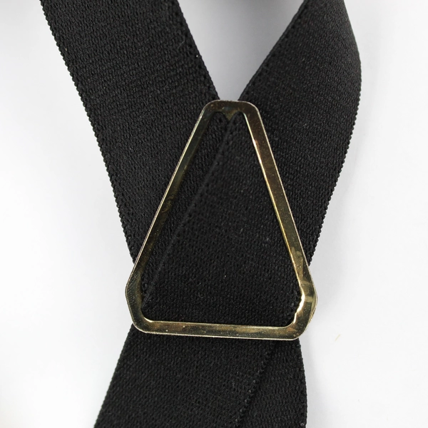 Unbranded Men's Elastic Cross Back Adjustable Suspenders with Gold-Toned Clasps