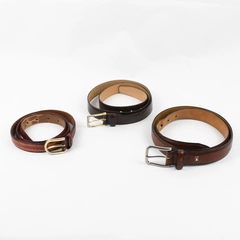 Lot of 3 Men's Size 36 Leather Belts Multiple Shades and Buckle Types
