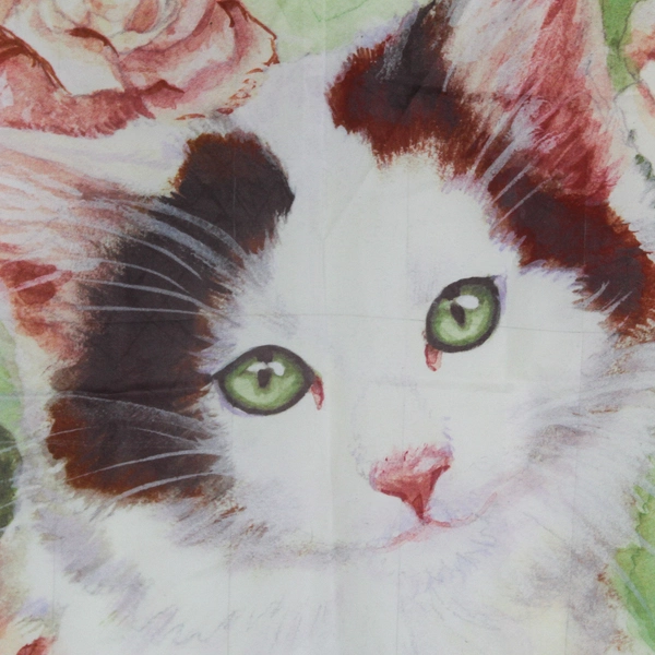 Ann Fox Garden Cat Floral Flag Banner 28x40in Cat & Flowers Outdoor Flag