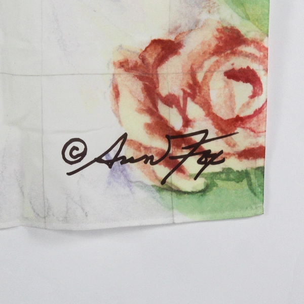 Ann Fox Garden Cat Floral Flag Banner 28x40in Cat & Flowers Outdoor Flag