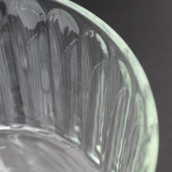 VTG Clear Ribbed Glass Pedestal Trifle Bowl 8.25 Inch Diameter