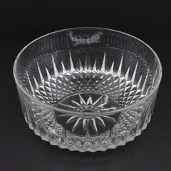 Arcoroc France Diamond And Starburst Clear Glass Salad Bowl 9 Inch
