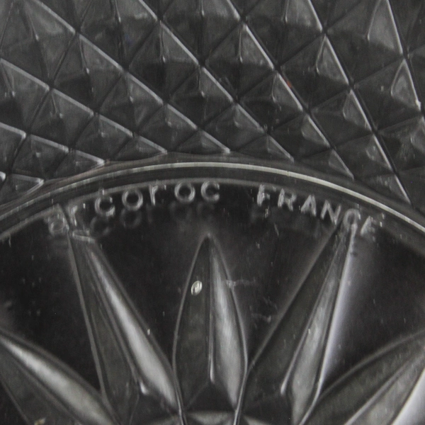 Arcoroc France Diamond And Starburst Clear Glass Salad Bowl 9 Inch