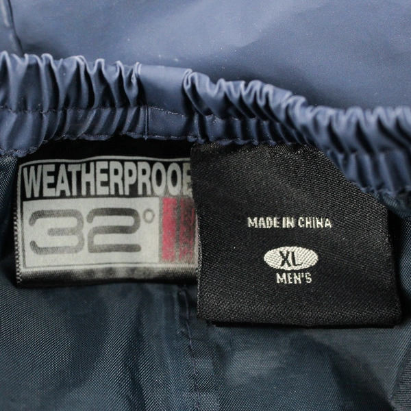 32 Degrees Men's XL Blue PVC Rain Weatherproof Pants Elastic Waist