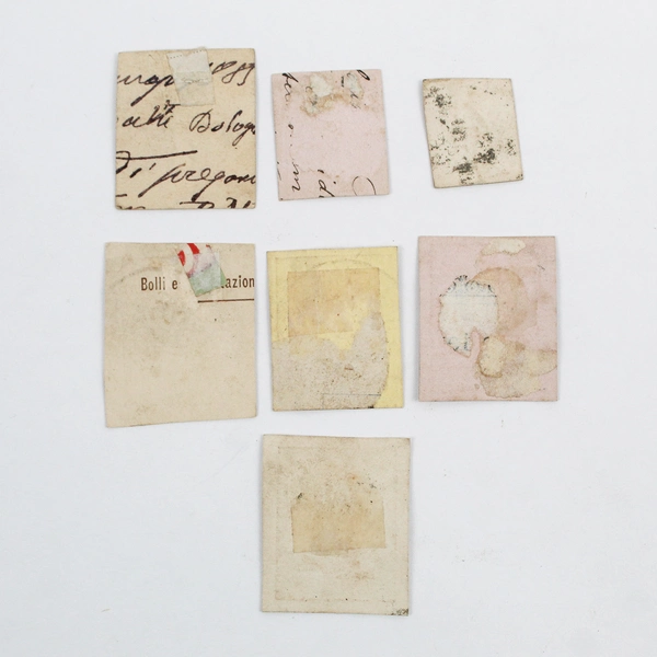 Lot Of 7 Italy Cut Square Postal Stationery Stamps Used 1890s