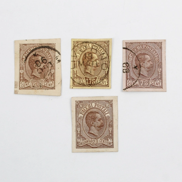 Lot Of 7 Italy Cut Square Postal Stationery Stamps Used 1890s