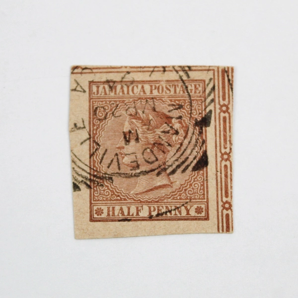 Lot Of 2 British Jamaica Cut Square Postal Stationery Stamps Used 