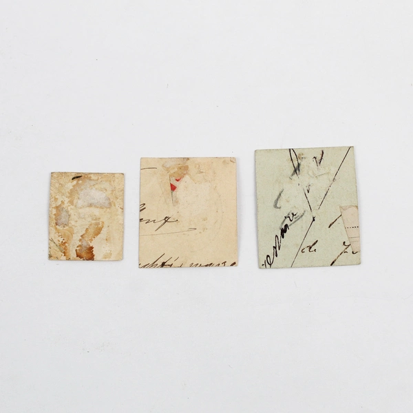 Lot Of 3 Switzerland France Cut Square Postal Stationery Stamps Used 