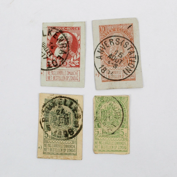 Lot Of 8 Belgium Netherlands Luxemburg Cut Square Postal Stationery Stamps Used 