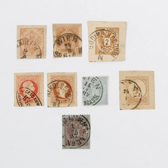 Lot Of 8 Austria Hungary Bosnia Cut Square Postal Stationery Stamps Used 