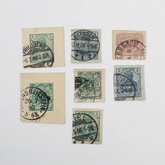 Lot Of 8 German Empire Cut Square Postal Stationery Stamps Used