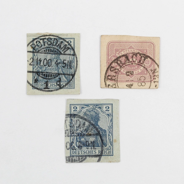 Lot Of 8 German Empire Cut Square Postal Stationery Stamps Used