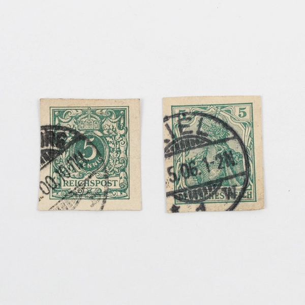 Lot Of 8 German Empire Cut Square Postal Stationery Stamps Used