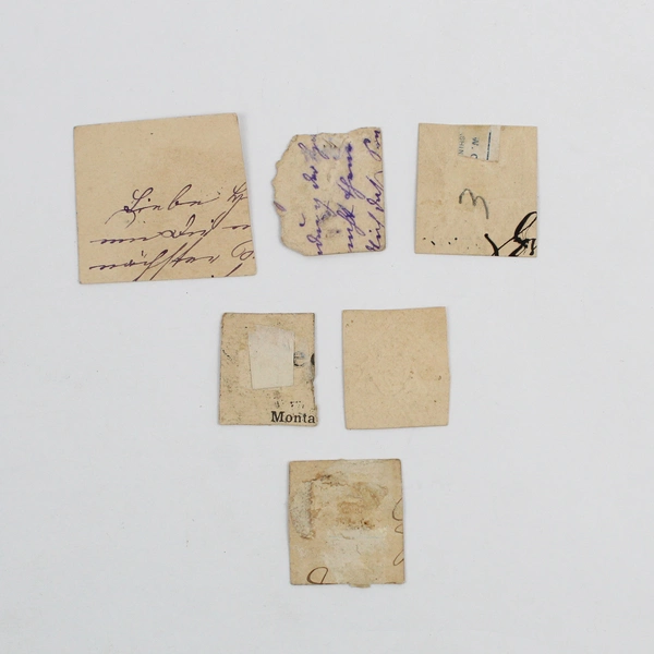 Lot Of 6 Bavaria Germany Cut Square Postal Stationery Stamps Used 