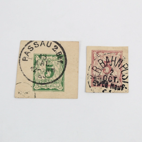 Lot Of 6 Bavaria Germany Cut Square Postal Stationery Stamps Used 