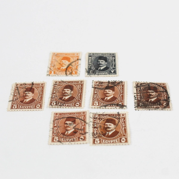 Lot Of 7 Egypt King Faud Postal Stamps Used