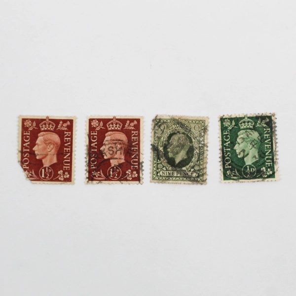Lot Of 8 British Postage Revenue Stamps Used King George V VI Queen Elizabeth II